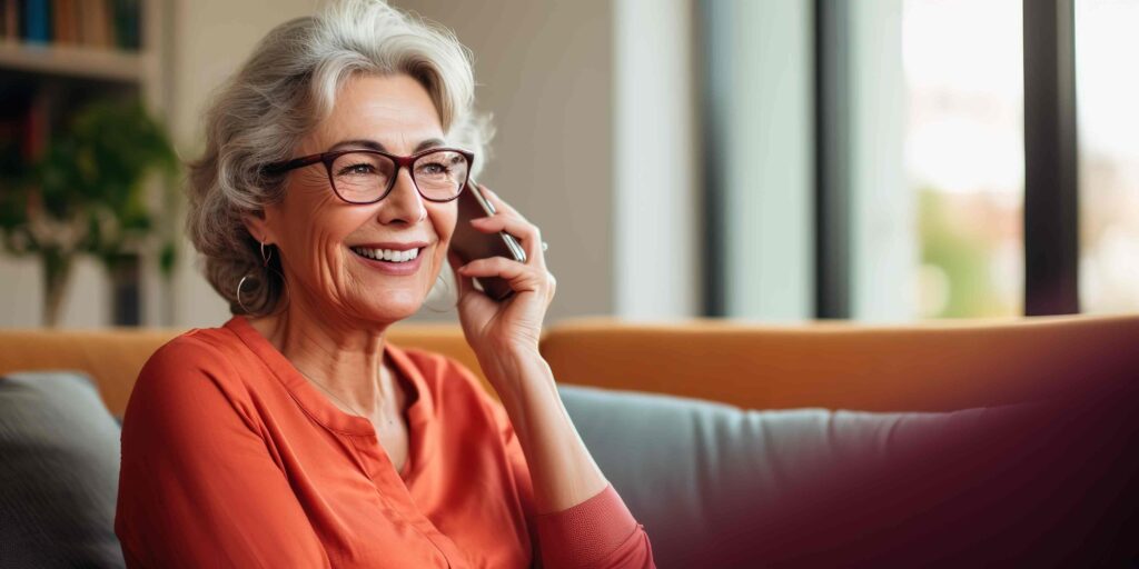 Woman speaking on the phone with a fee-only financial planner.
